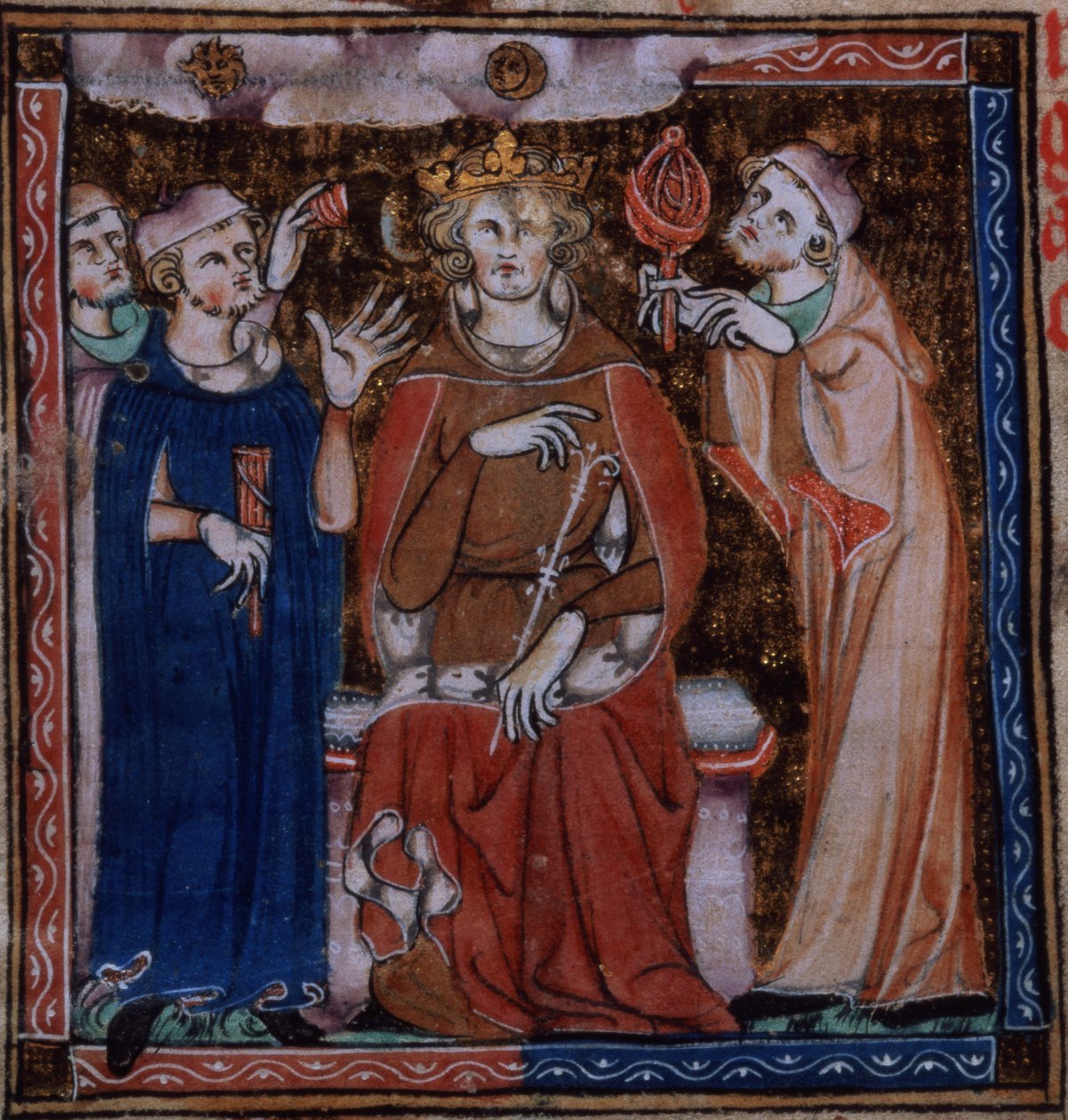 Přidejte 47680 f.53v King konzultující astrology o zdraví, z 