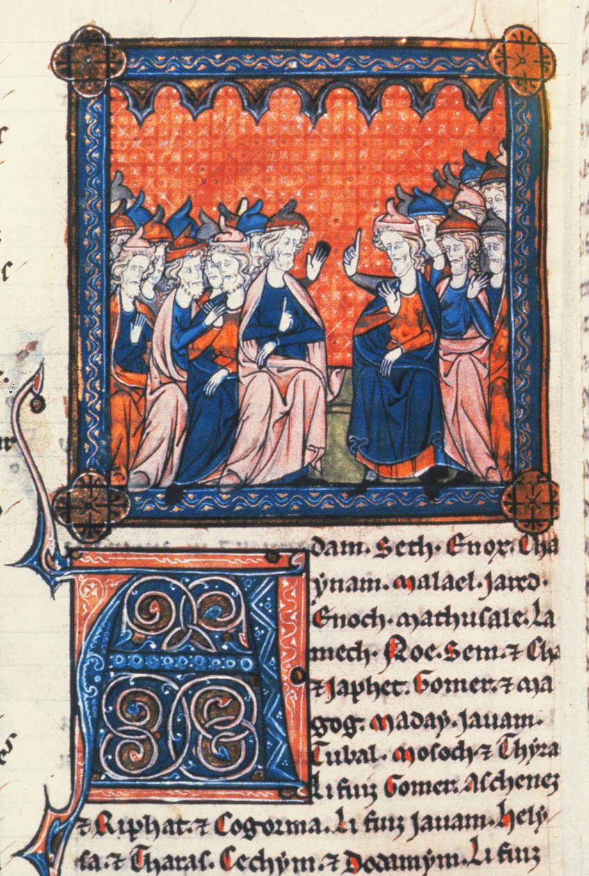 Přidejte 50 000 židovských starších, Chronicles I, z Oscott Psalter, c.1270 (vellum) od English School