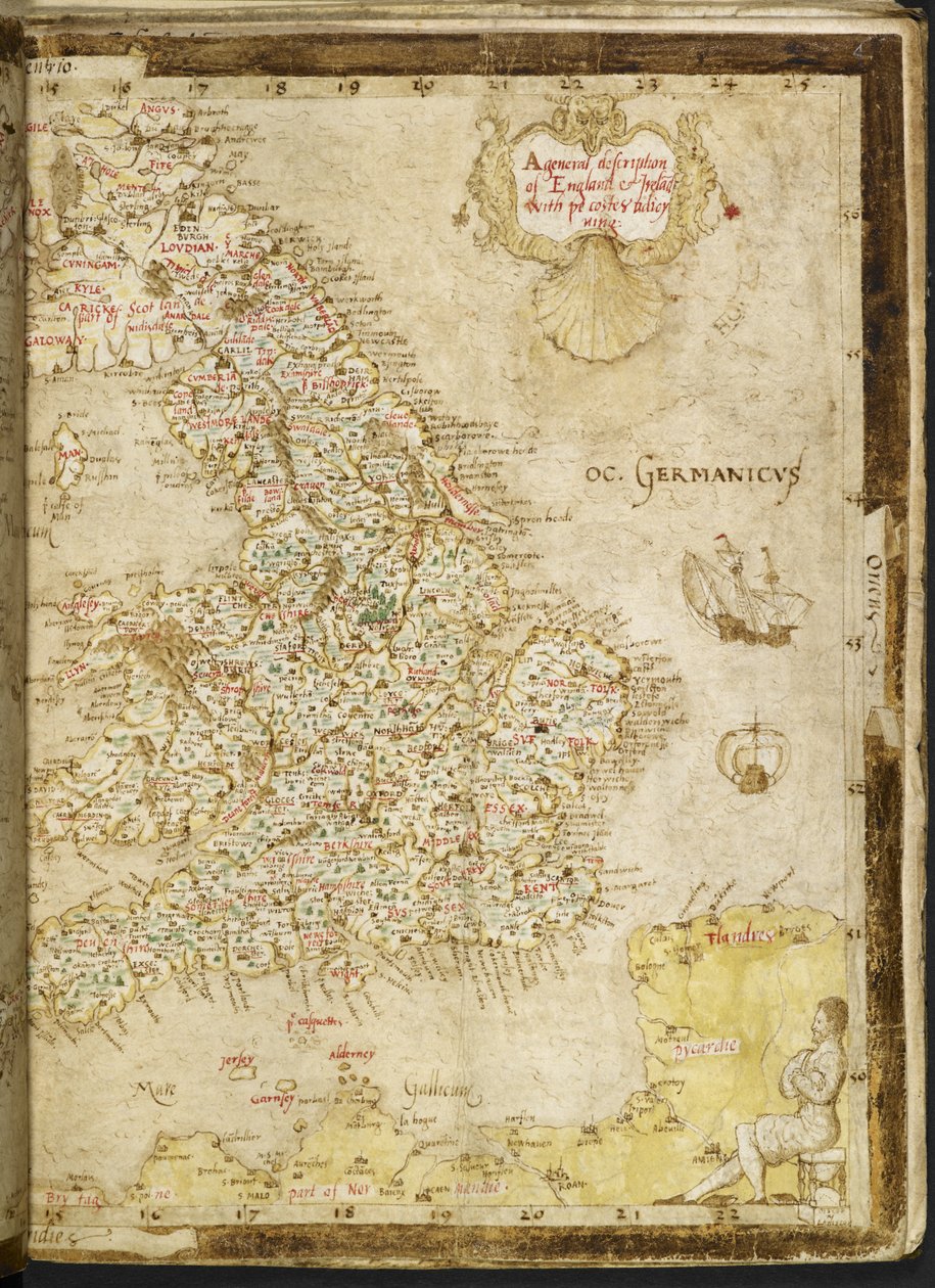Přidat. 62540, ff.3v-4, Mapa Velké Británie a Irska, z 