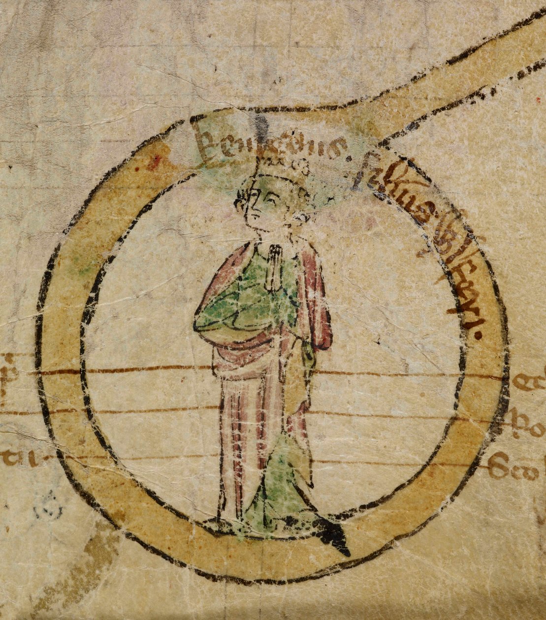 Přidejte MS 47170 EGMONT PAPERS. sv. CCLI „[A] kronika psaná latinsky a francouzsky s anglickými králi na obou stranách zobrazenými bratrem Waltera de Witteliseye, mnichem z kláštera Burgo San Pietro. Kéž se Bůh smiluje nad jeho duší. Amen
