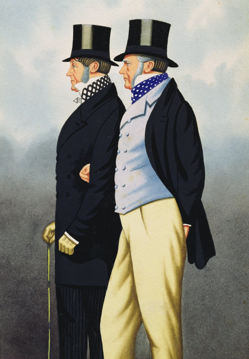 Admirál Henry John Rous (1795-1877) a George Payne (1803-78), Fathers of the Turf (wc na papíře) od English School