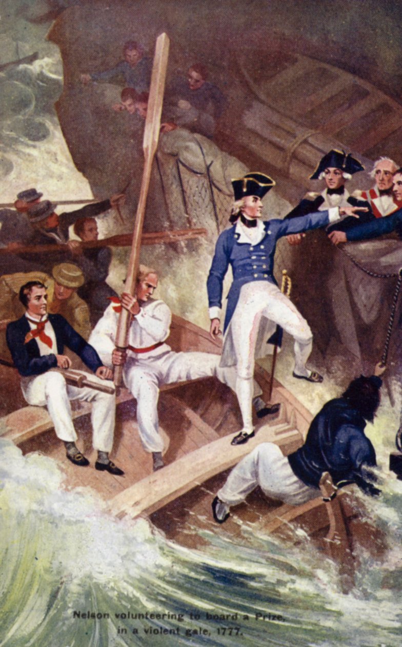 Admirál Lord Nelson (barevná litografie) od English School