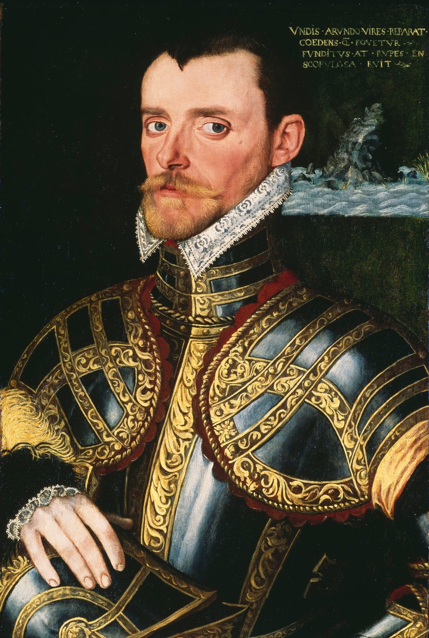 Admirál sir Richard Hawkins (1532-1595), asi 1590 (olej na desce) od English School