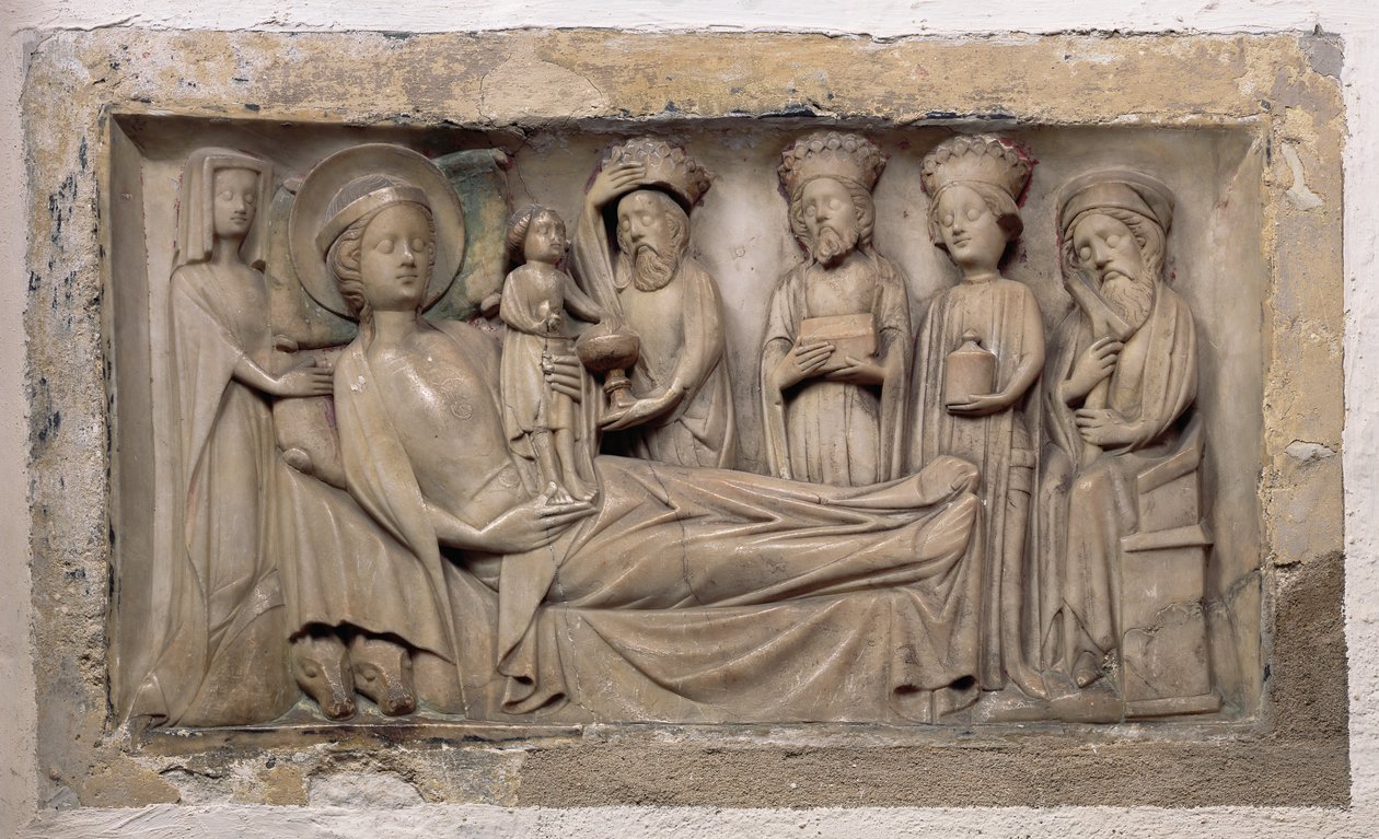Klanění tří králů, cca 1350 (alabastr) od English School