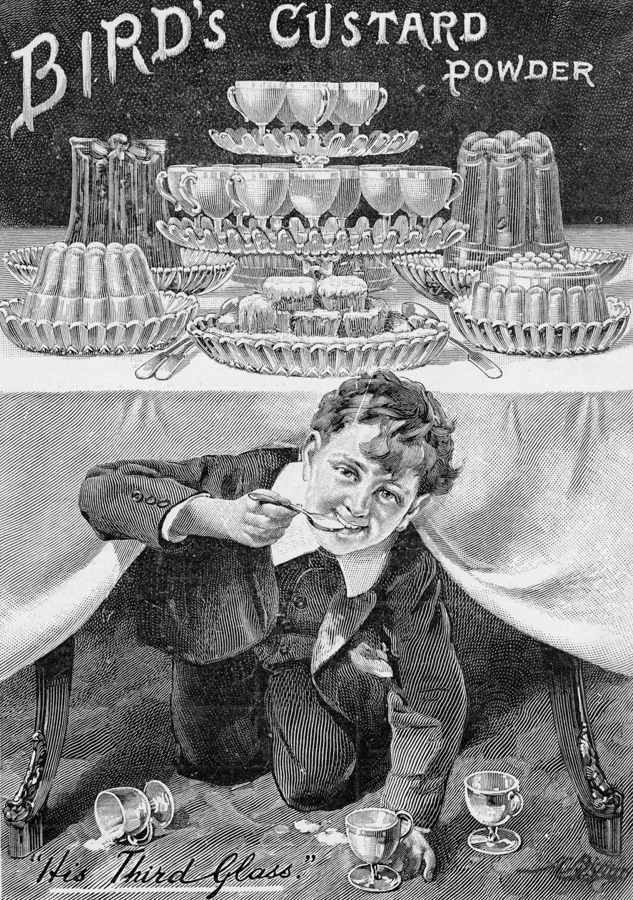 Reklama na Birds Custard Powder, od krále, 1. června 1901 (tištěný papír) od English School