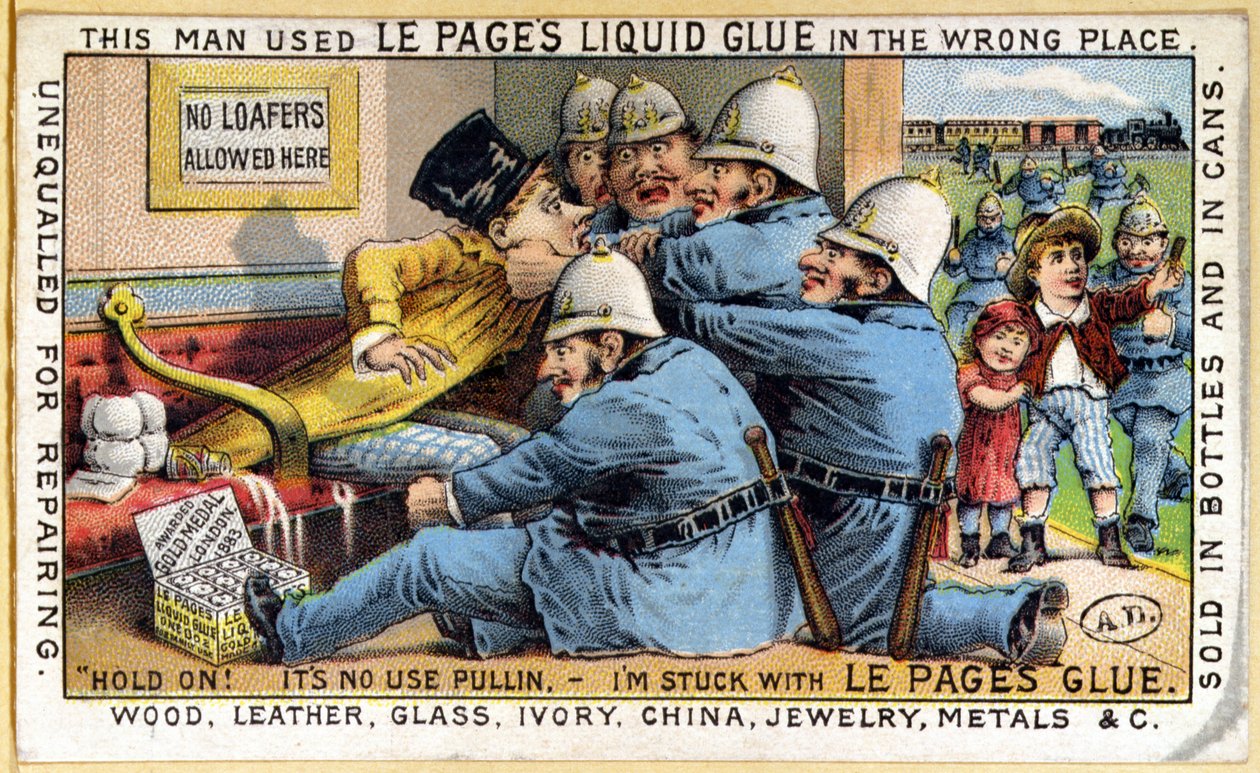 Reklama na Le Pages Liquid Glue, kolem roku 1890 od English School
