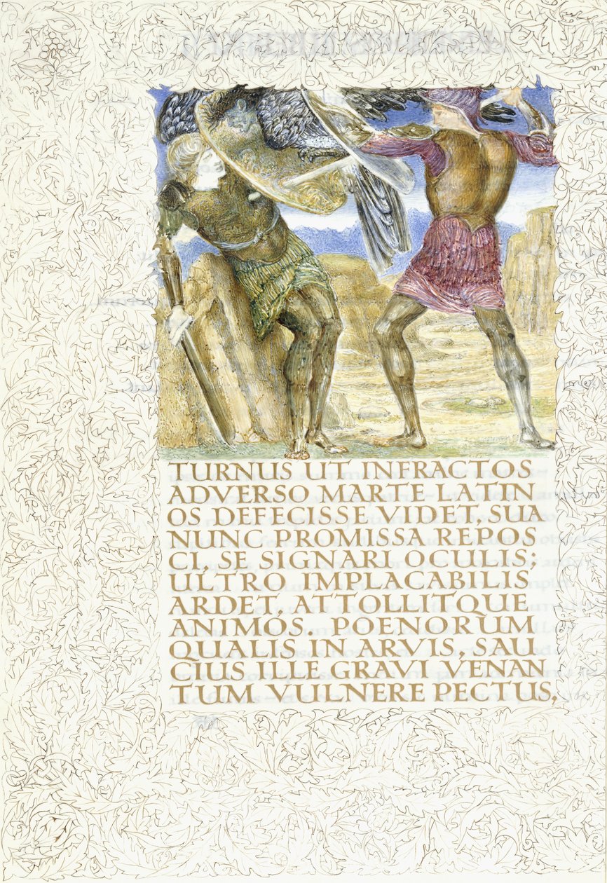 Aeneas zabíjí Turnuse, 1874-c.1919 od English School