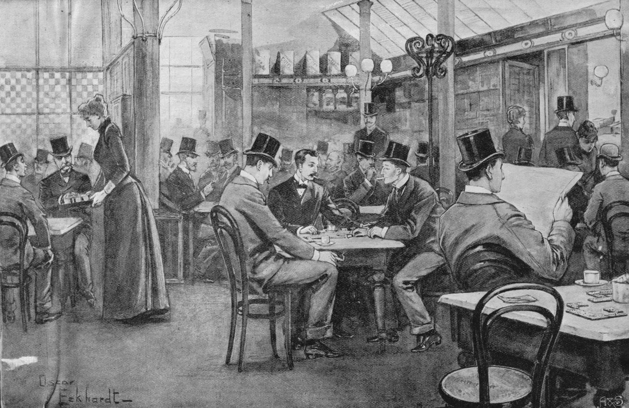 Po obědě v kavárně v Mekce v roce 1893 z londýnských kaváren v minulosti a současnosti od English School