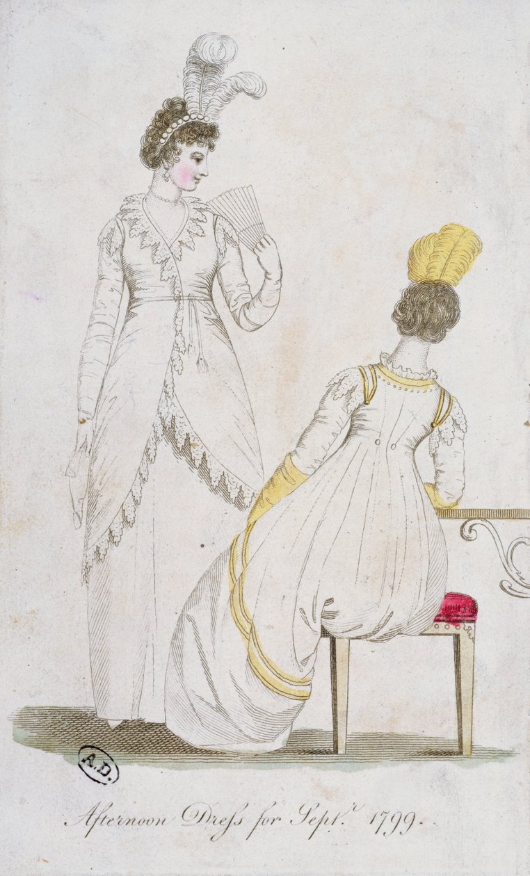 Odpolední šaty na září 1799 od English School