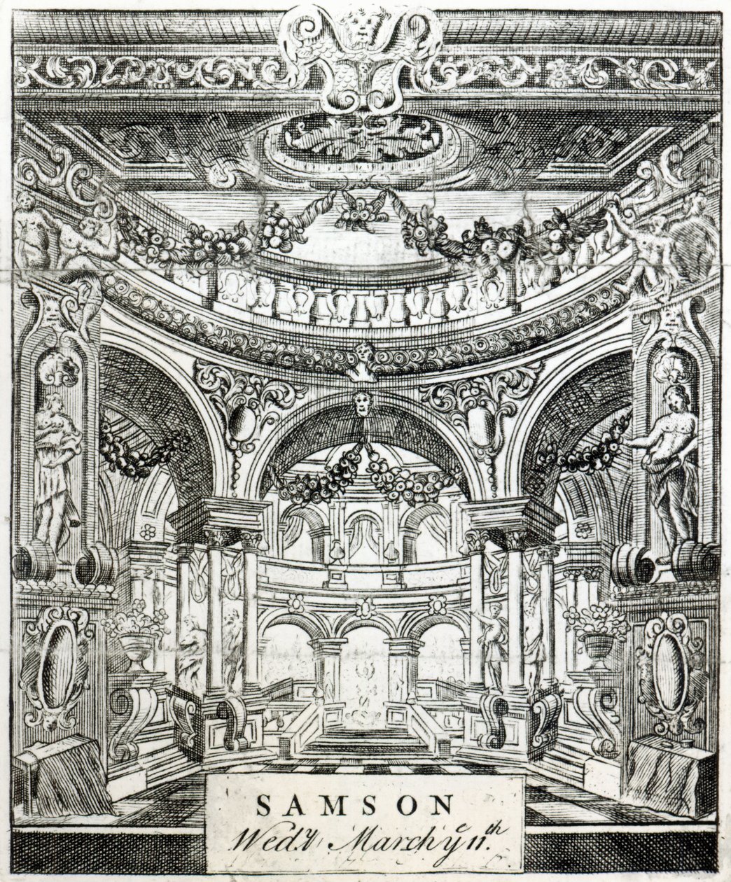 Vstupenka na Händelovo oratorium „Samson“, 11. března 1743 od English School