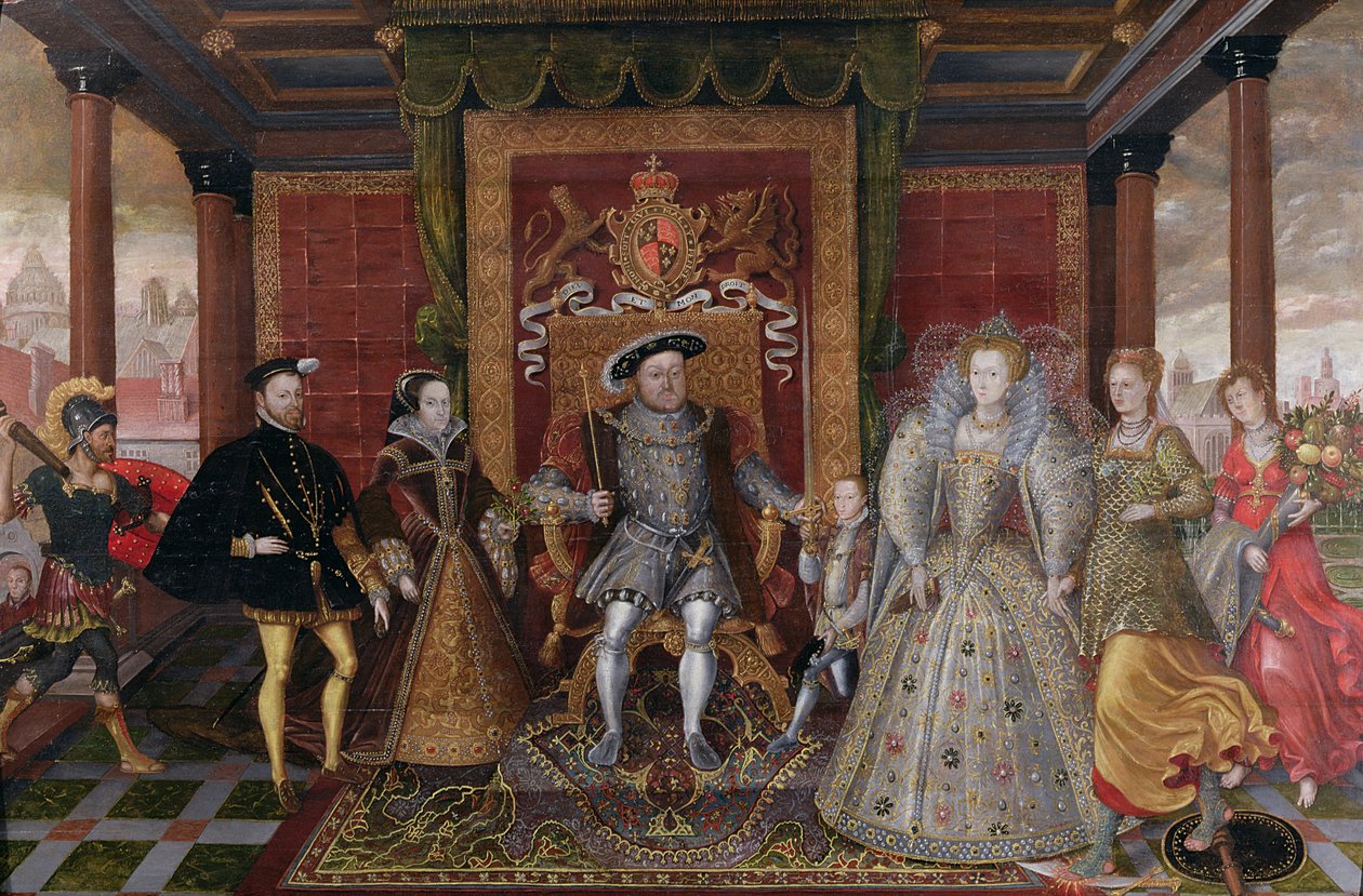 Alegorie tudorovského dědictví: Rodina Jindřicha VIII., c.1589-95 od English School