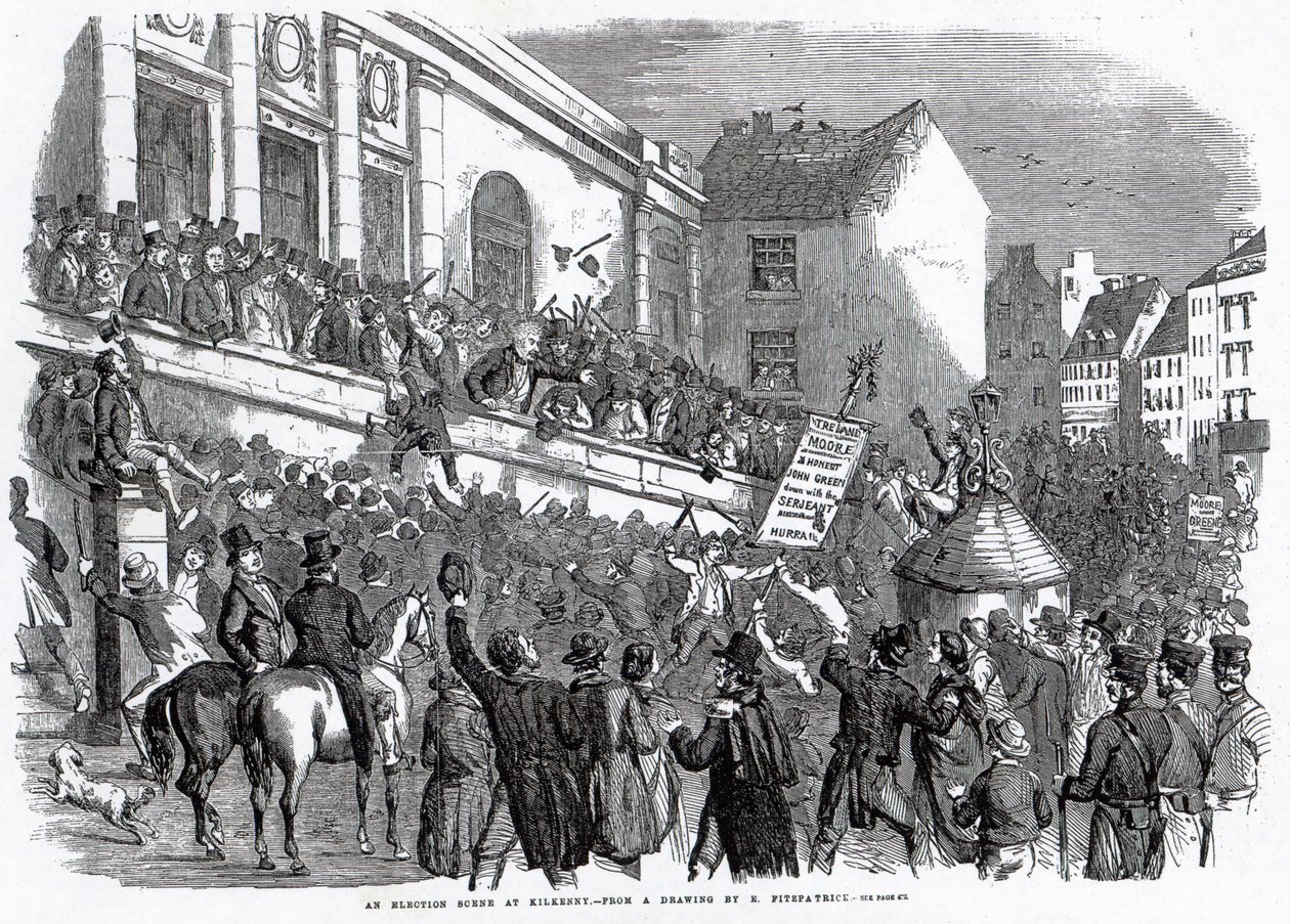 An Election Scene at Kilkenny, ilustrace z 