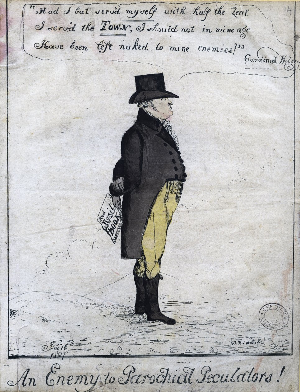 An Enemy to Parochial Peculators!, 1807 (ručně kolorovaný lept) od English School