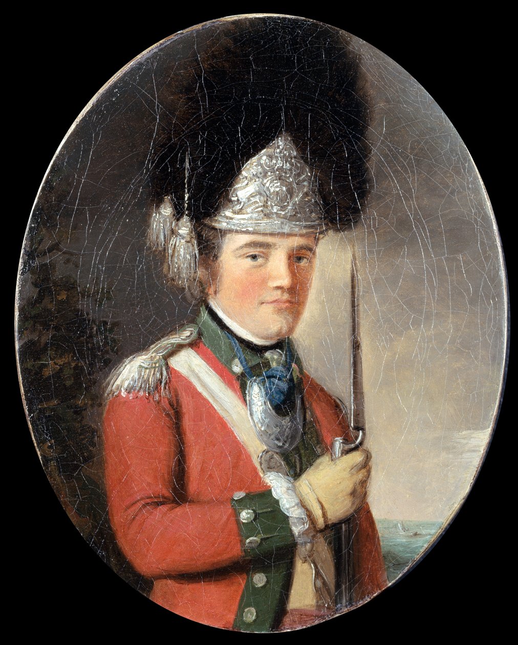 Důstojník granátnické roty, 63. pěší pluk, kolem roku 1775 od English School