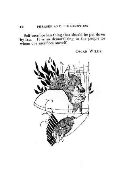 Výňatek z „Phrases and Philosophies“ od Oscara Wildea (1854-1900) (litho) (č/b foto) od English School