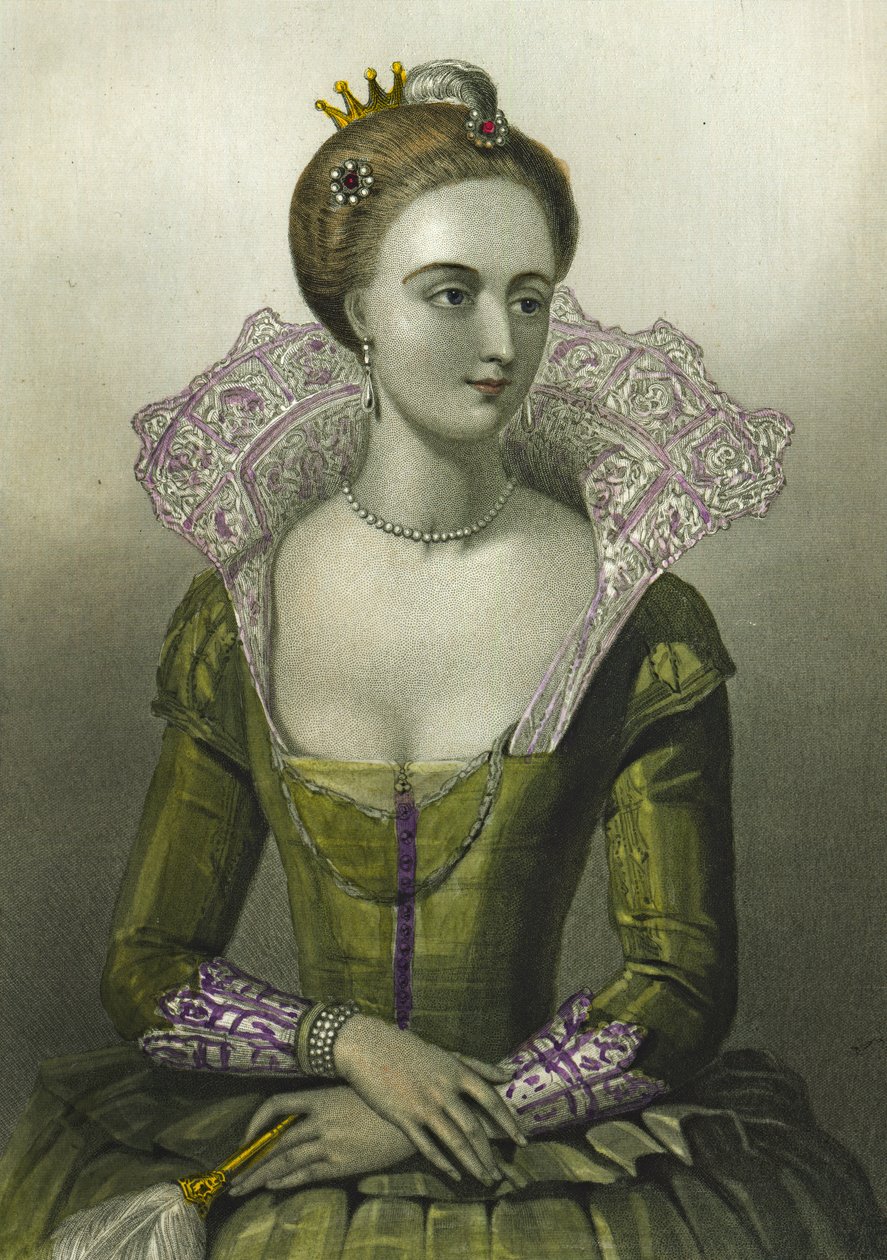 Anna Dánská, královna choť Jakuba I. Velké Británie, 1856 od English School