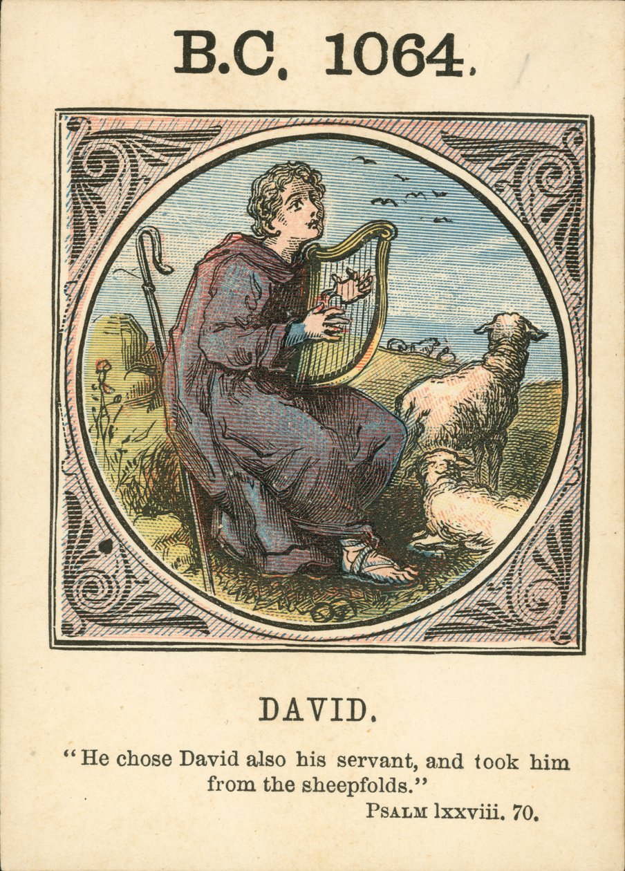 Anno Mundi: Kr. 1064, David (barevná litografie) od English School