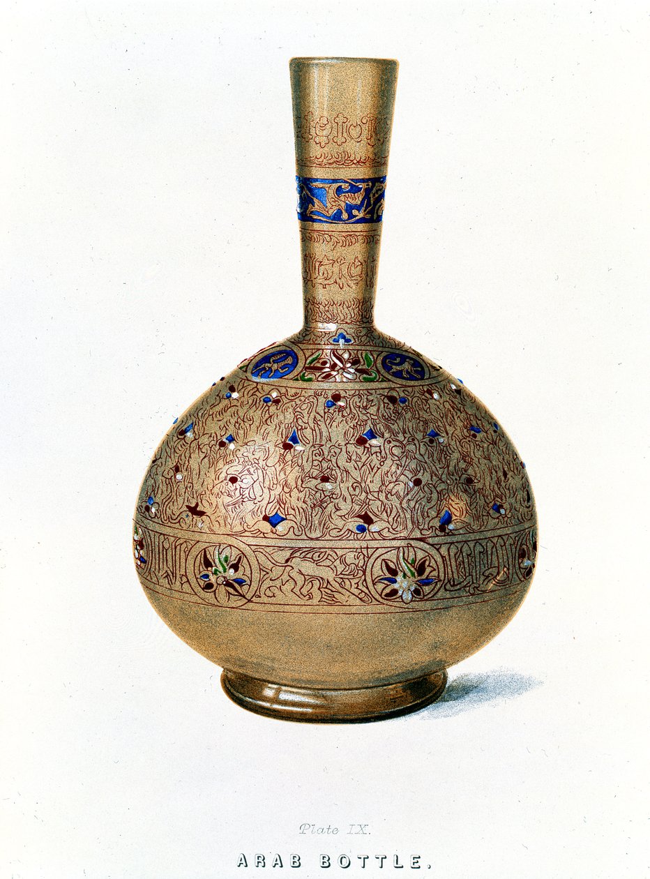 Arab Bottle, deska IX z alba skleněných vzorů z konce 19. století od English School