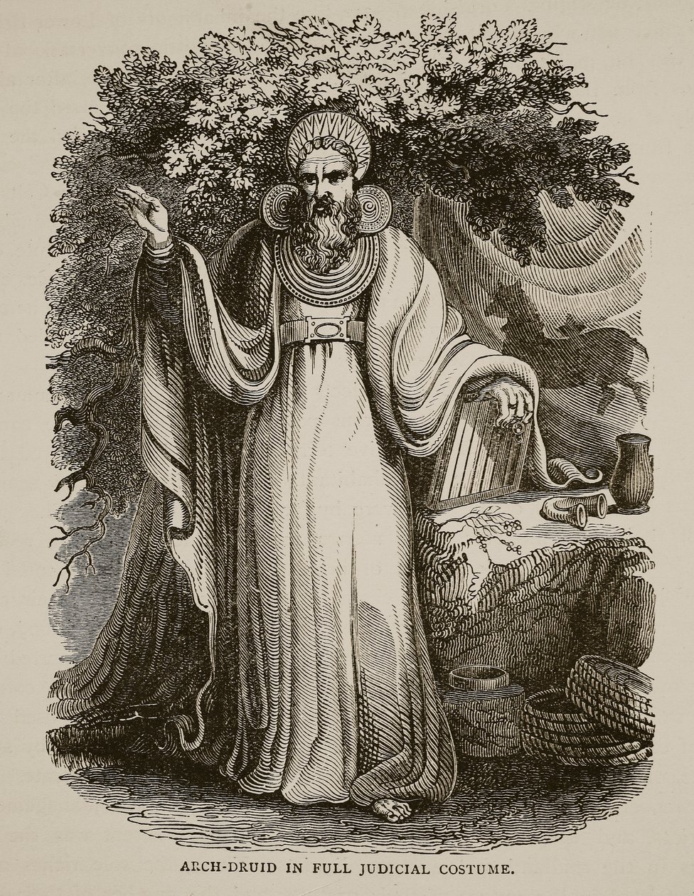 Arch-Druid v plném soudním kostýmu od English School