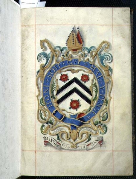 Archiv 3693 fol.1 Erb z benefiční knihy New College, Oxford od English School