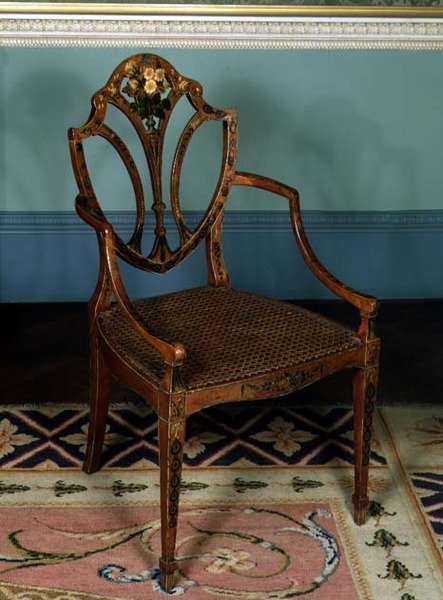 Křeslo, od George Seddona, kolem roku 1780 (lakované dřevo) od English School