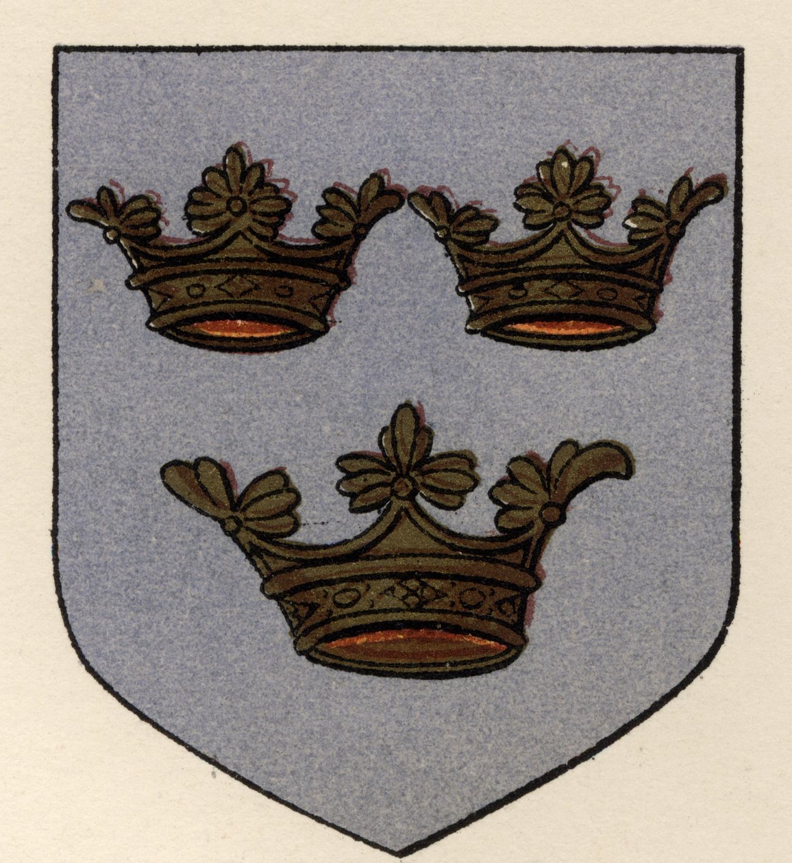 Zbraně nesené Velkou lóží celé Anglie, kolem roku 1725, z The History of Freemasonry, svazek II, vydané Thomasem C. Jackem, Londýn, 1883 od English School