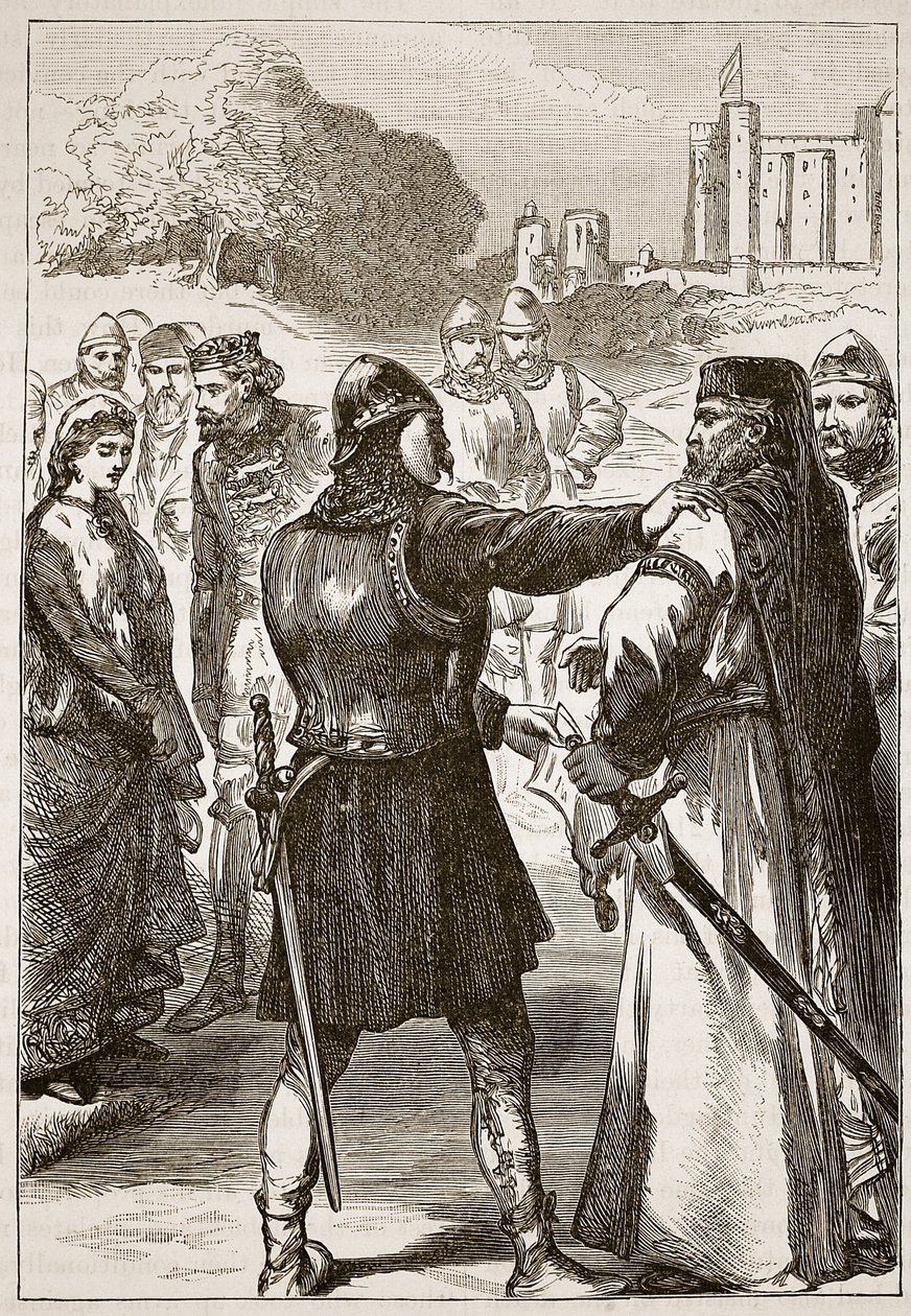 Zatčení vévody z Gloucesteru, ilustrace z Cassells Illustrated History of England (sépiová fotografie) od English School