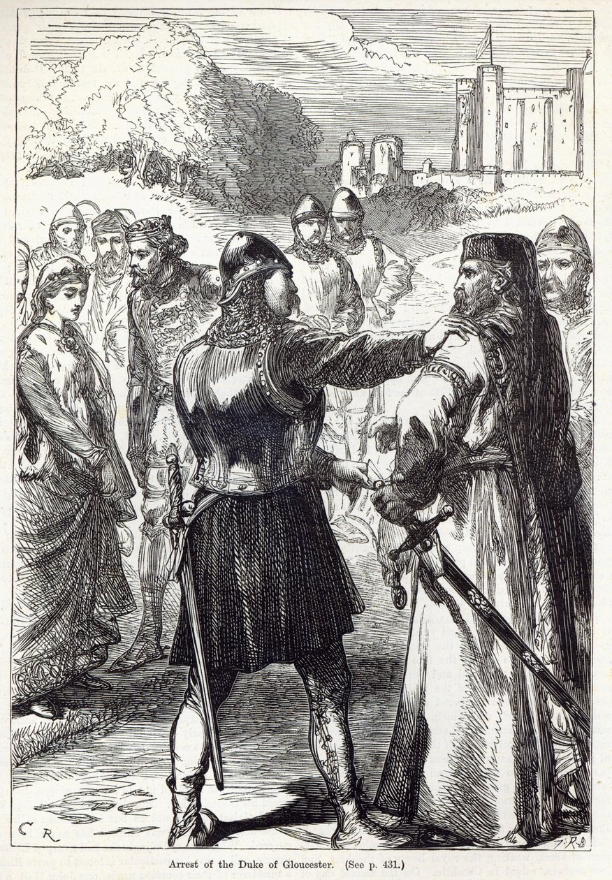Zatčení vévody z Gloucesteru, ilustrace z knihy "Cassell