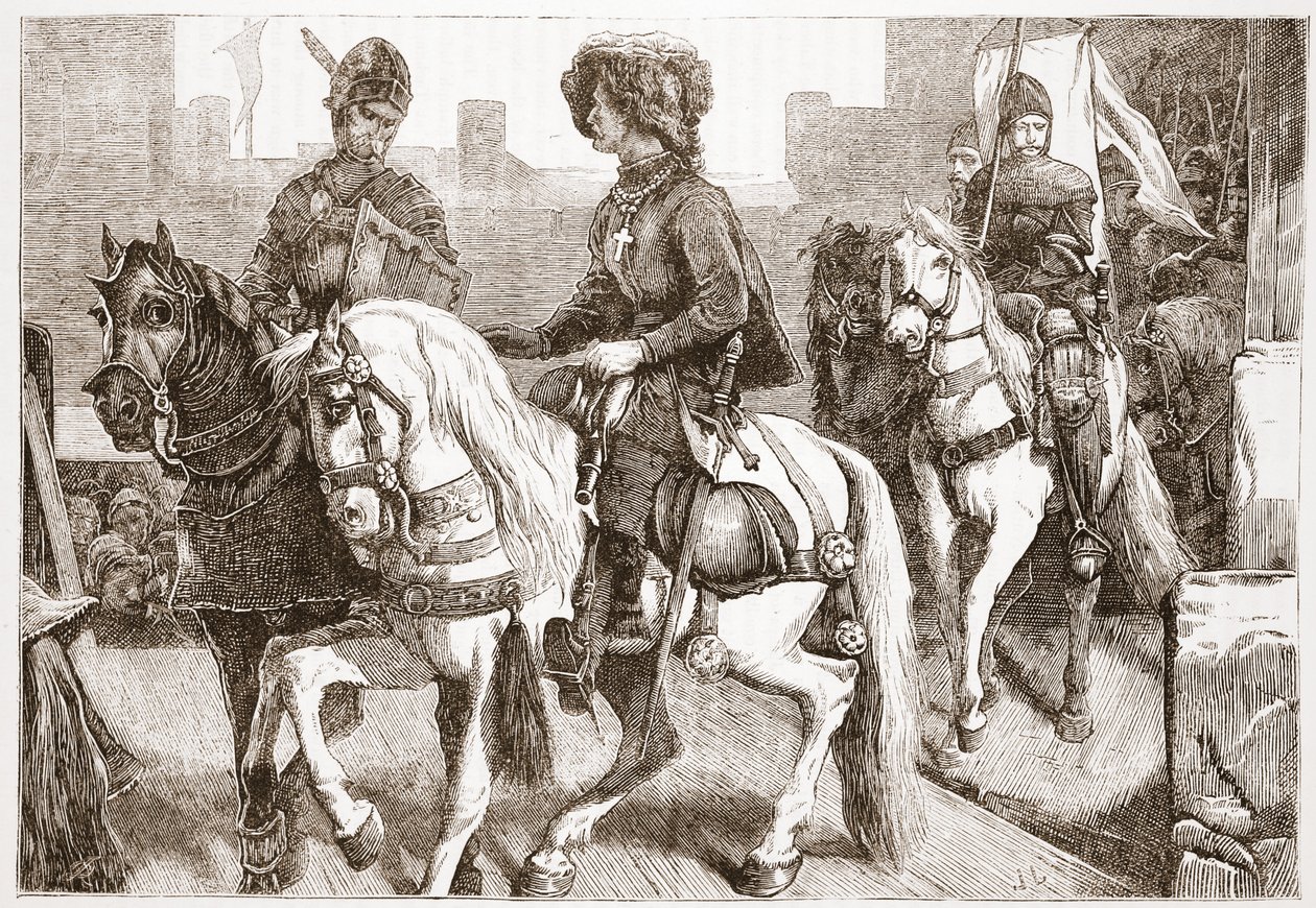 Příjezd husitských poslanců do Basileje, ilustrace z Dějin protestantismu od Jamese Aitkena Wylie (1808-1890), nakl. 1878 od English School