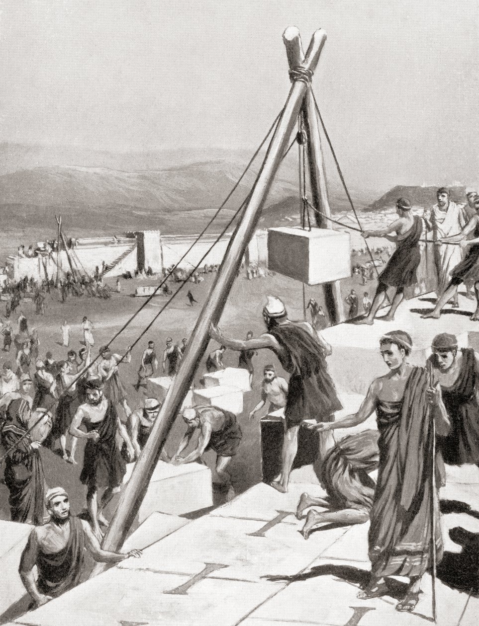 Athéňané znovu vybudovali své město pod vedením Themistocles po perské invazi do Řecka, kolem roku 479 př. n. l., z Hutchinsonovy Historie národů, pub. 1915 od English School