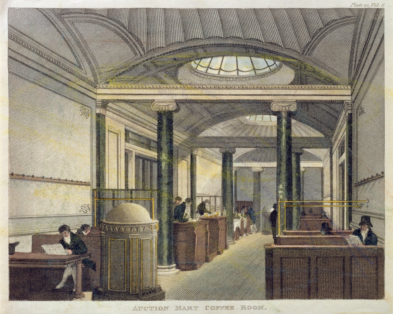 Auction Mart Coffee Room (barevné rytí) od English School