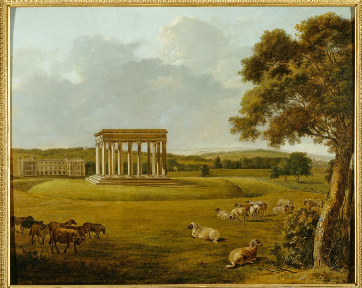 Audley End and the Temple of Concord (olej na plátně) od English School
