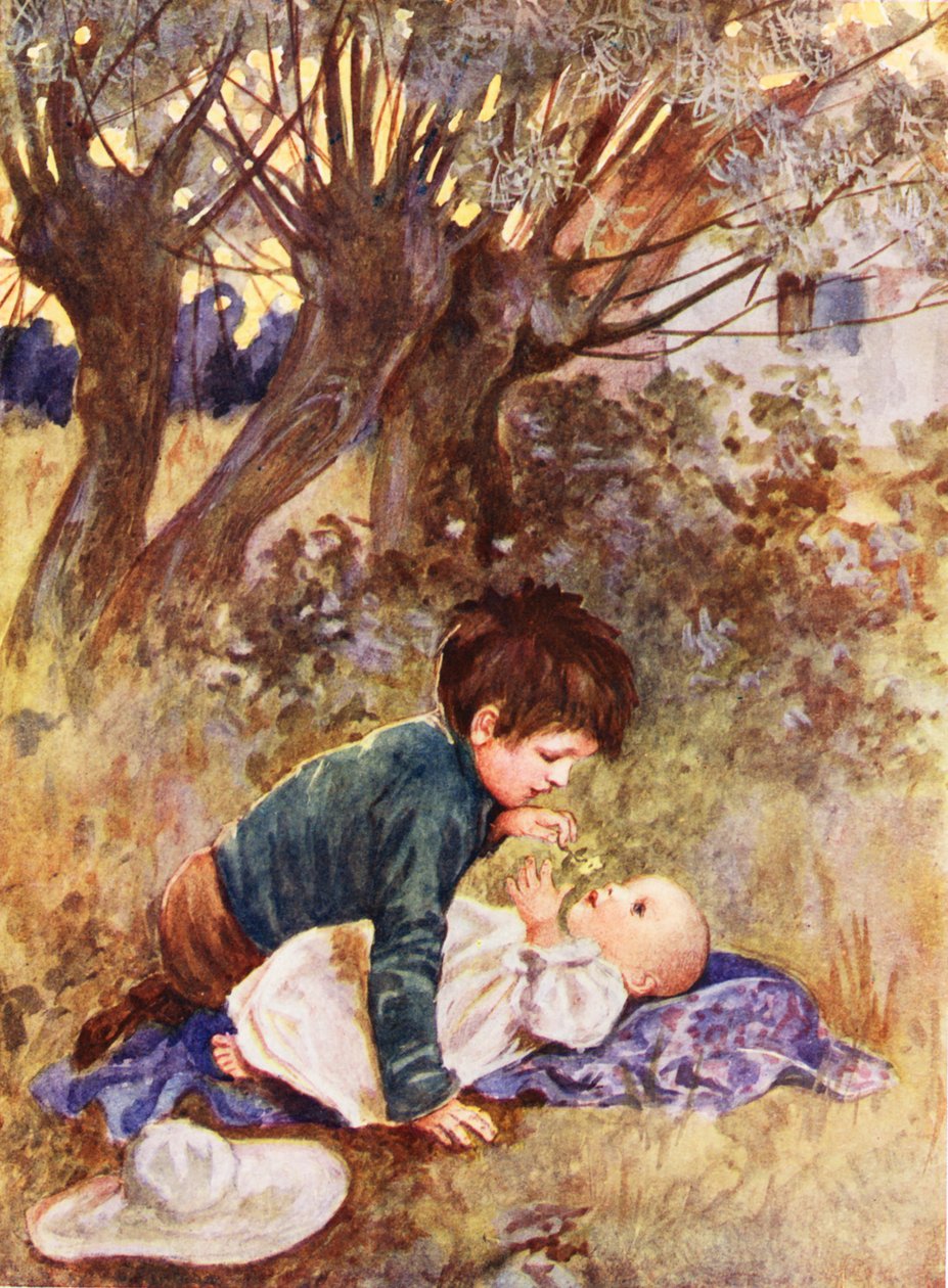 Baby sister (barevná litografie) od English School