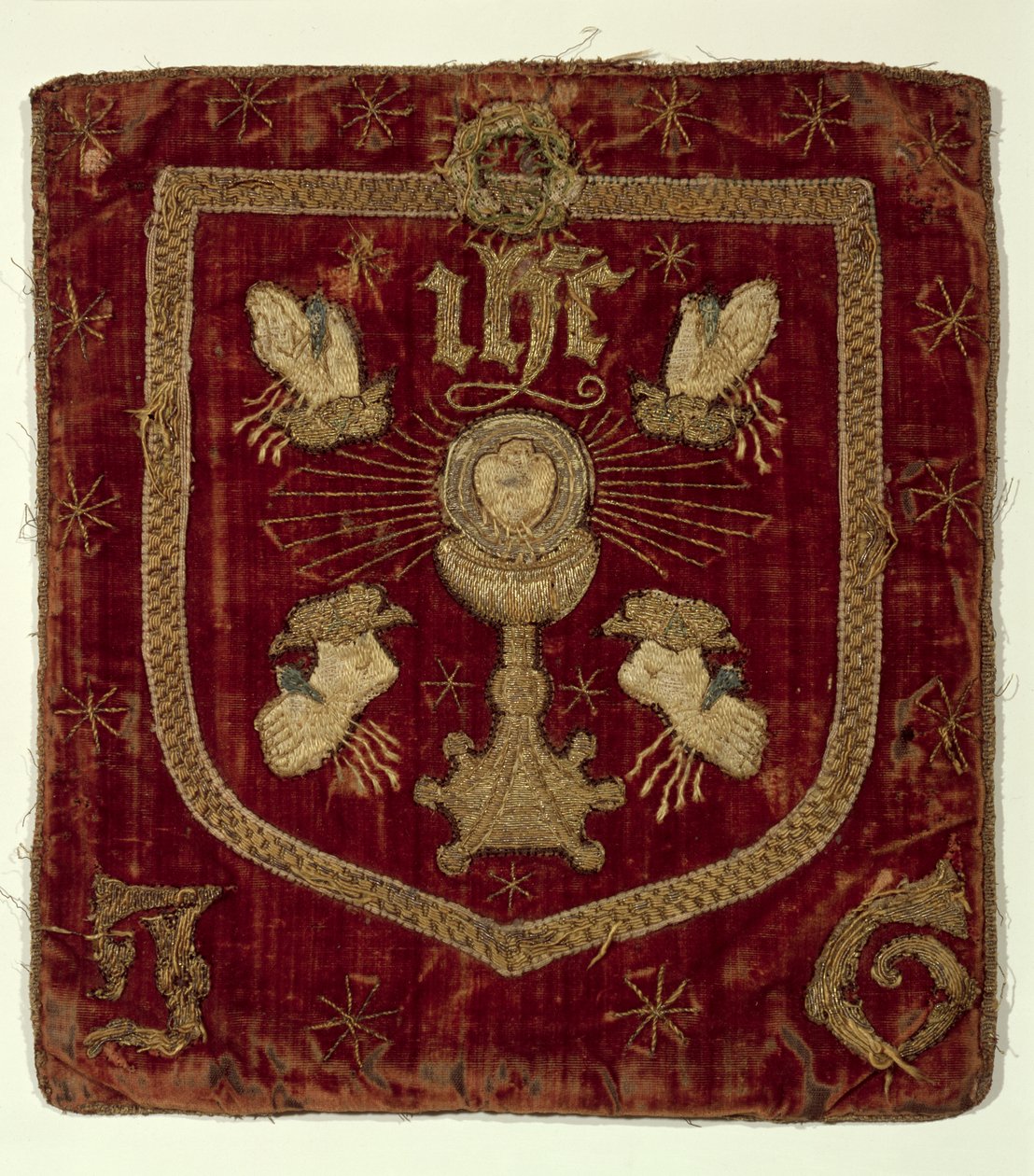Odznak pěti ran Kristových (vyšívaný textil) od English School