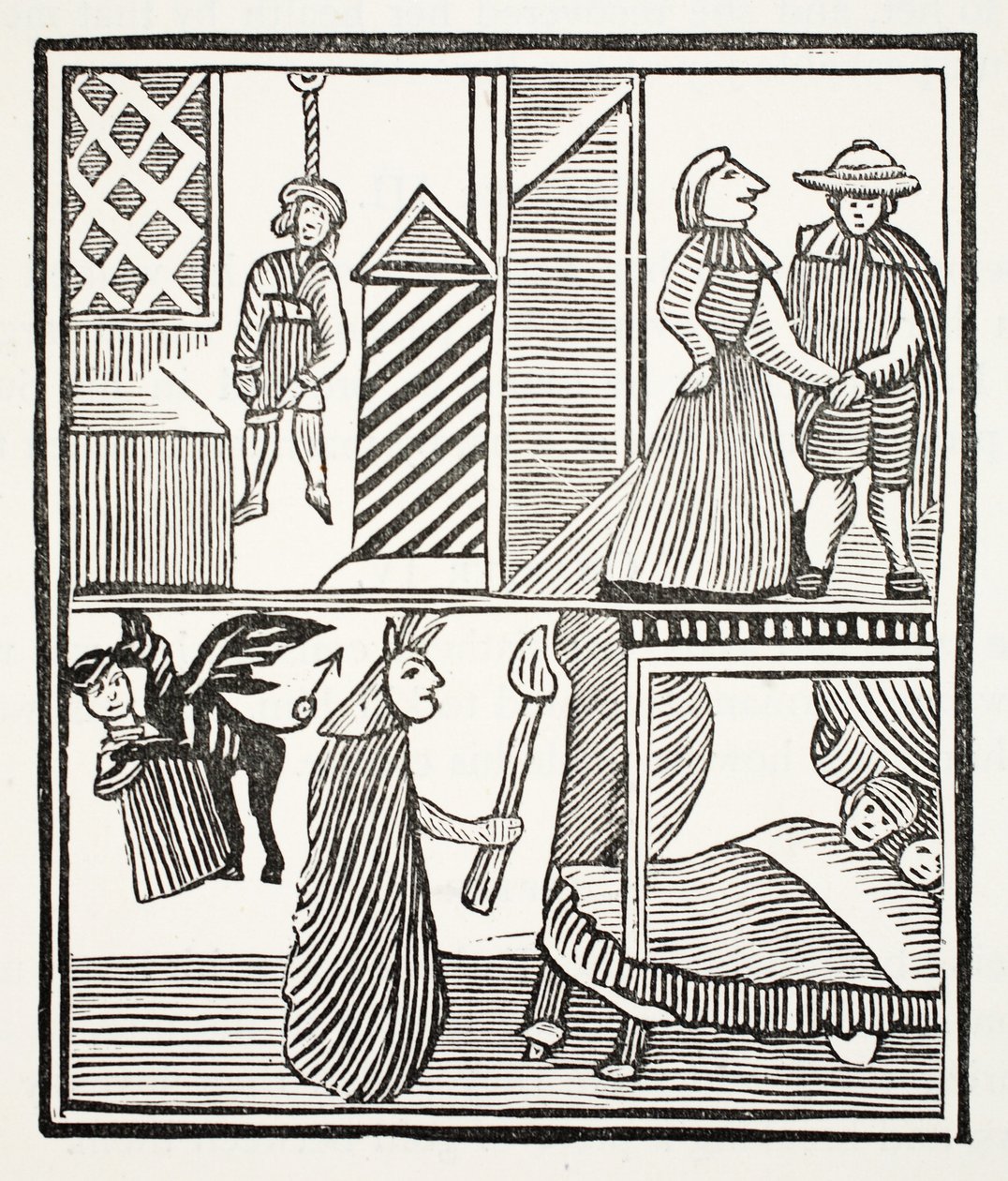 Batemans Tragedy, ilustrace z Chap-books of the Eighteenth Century od Johna Ashtona, pub. 1882 od English School