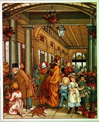 Bedford Conservatories, knižní ilustrace (barevné lito) od English School