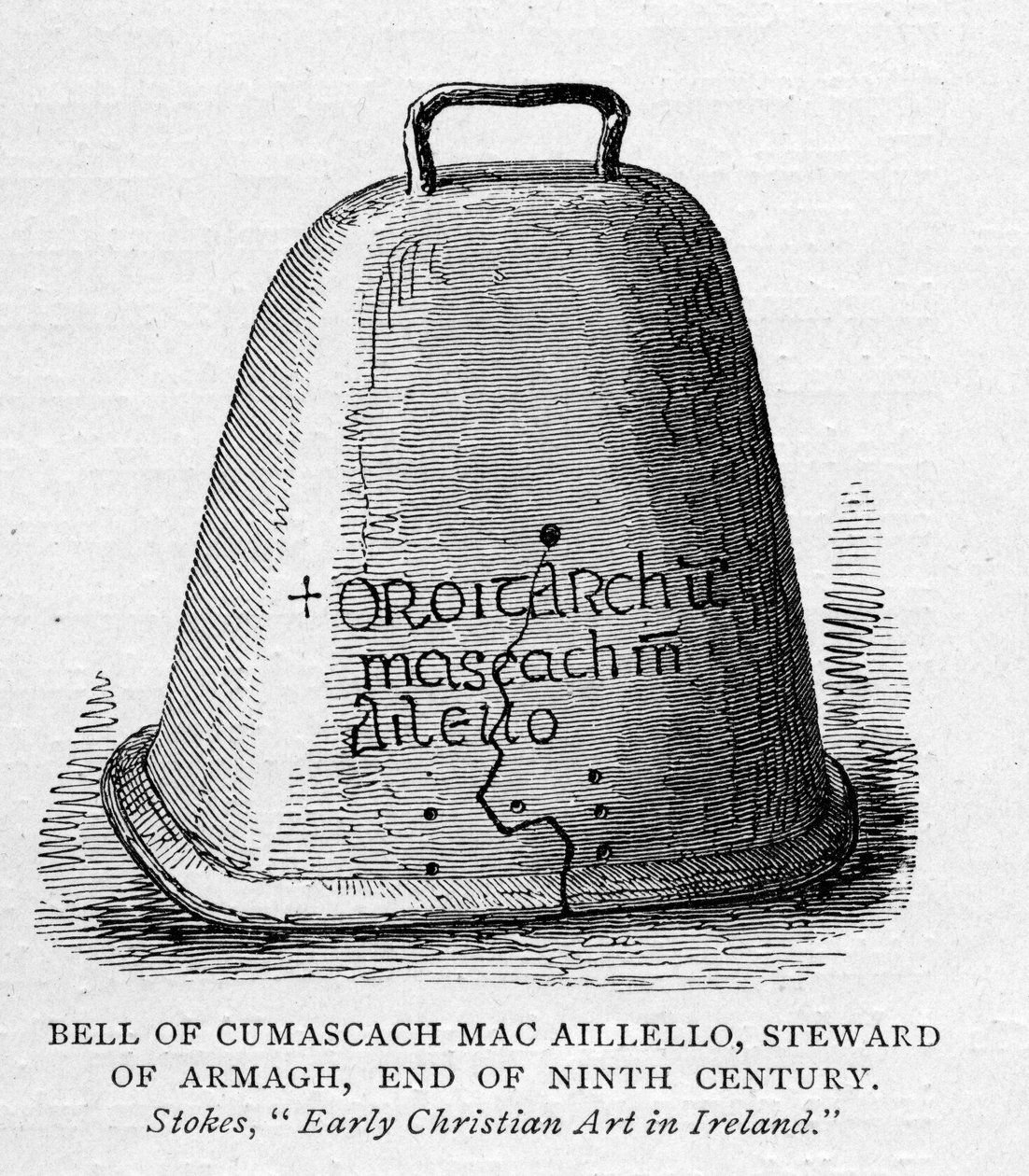 Bell of Cumascach Mac Aillelo, Steward of Armagh, End of Deváté století, ilustrace z Krátké historie anglického lidu od J. R. Greena, vydáno 1892 od English School