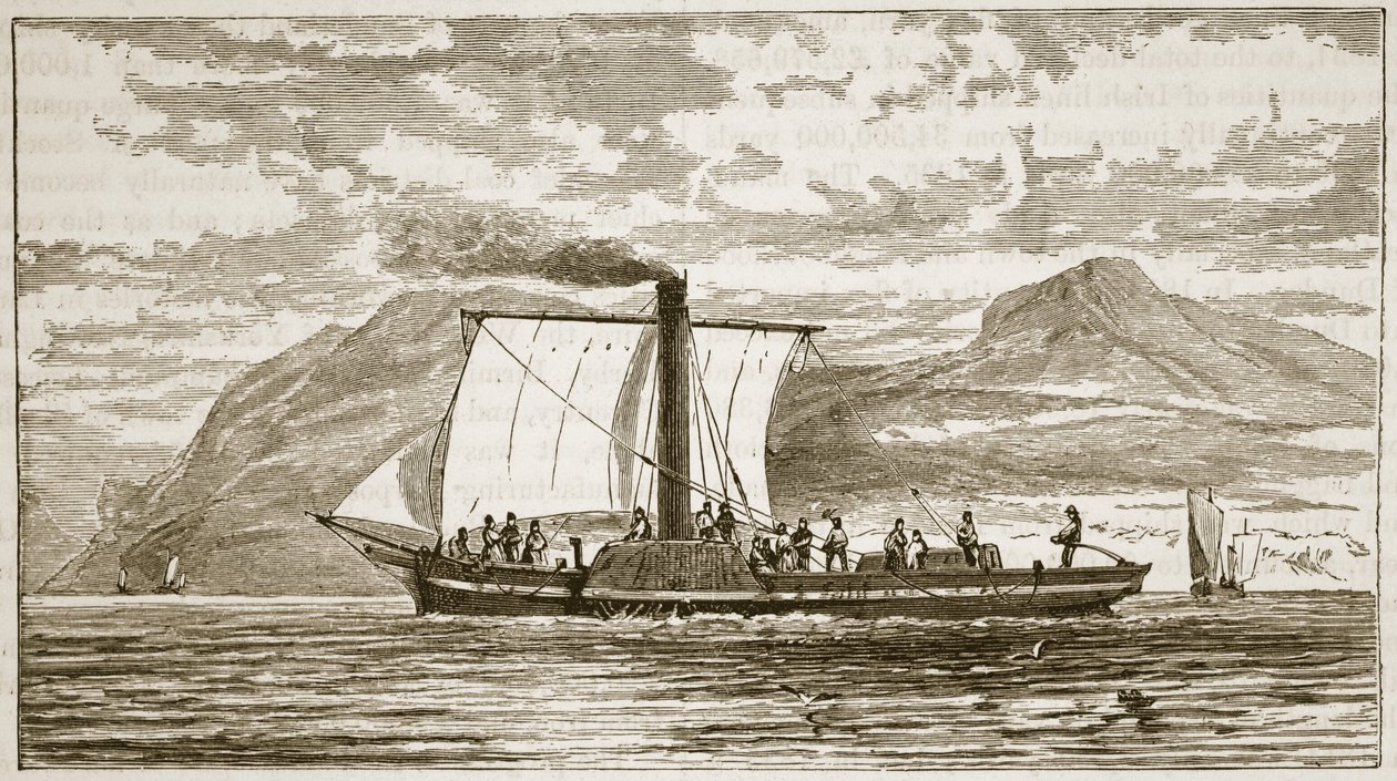 Zvonková kometa, ilustrace z Cassells Illustrated History of England (sépiová fotografie) od English School