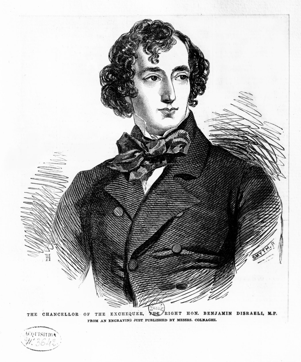 Benjamin Disraeli, cca 1837 (rytina) od English School