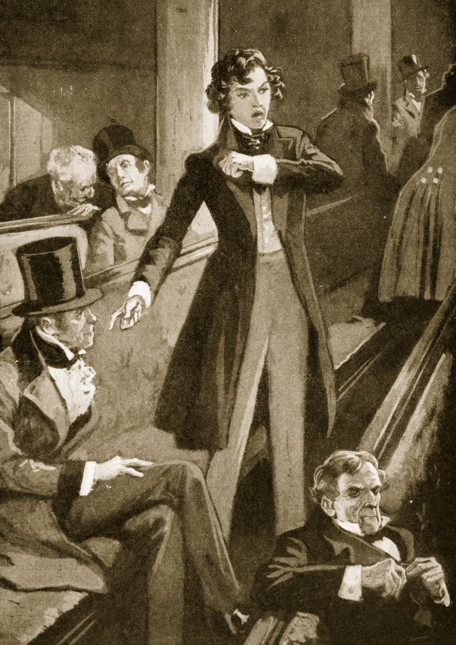 Benjamin Disraeli přednesl svůj první projev ve sněmovně od English School