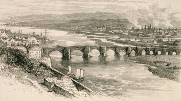 Berwick-upon-Tweed, Northumberland kolem roku 1880, z 