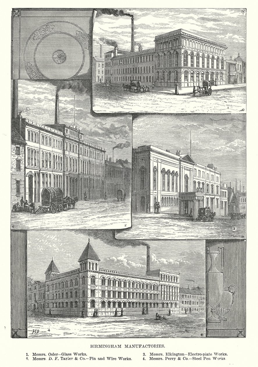 Birminghamské manufaktury (rytina) od English School
