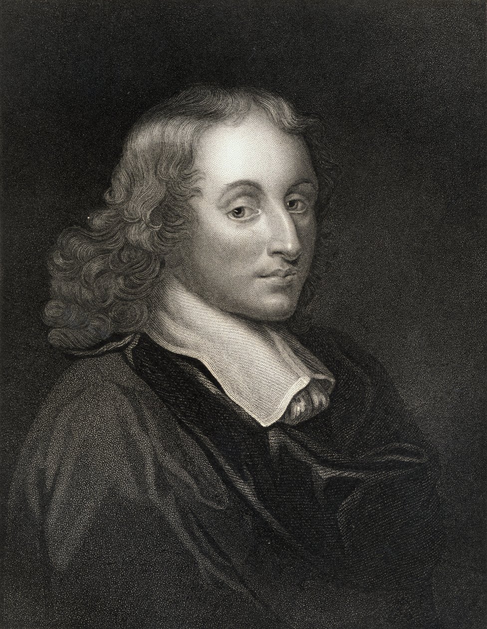 Blaise Pascal (1623-62) z knihy Galerie portrétů, vydané v roce 1833 od English School