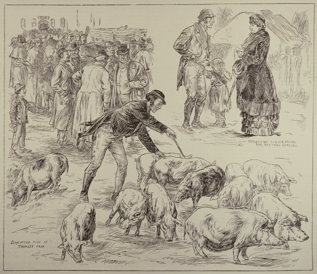 Bojkot v Irsku, z The Illustrated London News, 4. října 1886 od English School