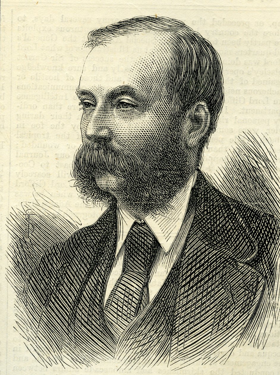 Brigádní generál, Sir Archibald Alison, druhý baronet (1826-1907) z The Illustrated London News 18. dubna 1874 od English School