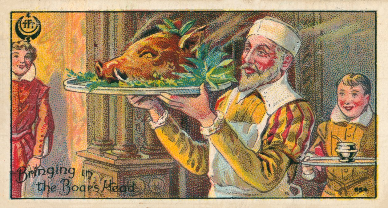 Přinášení kančí hlavy (chromolit) od English School