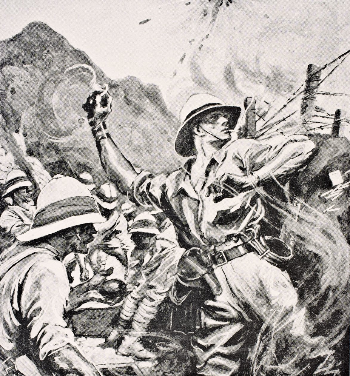 Britský poručík W.T. Forshaw VC, z ‚The War Illustrated Album deLuxe‘, vydané v Londýně, 1916 od English School