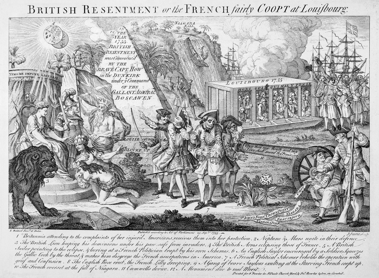 British Resentment neboli francouzský Fairly Coopt v Louisbourgu, zveřejněný 25. září 1755 (viz také 286310) od English School