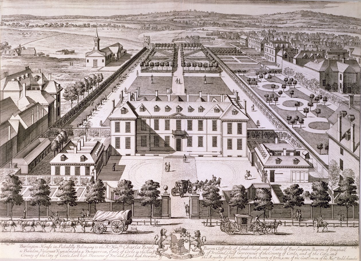 Burlington House v Piccadilly, 18. století od English School