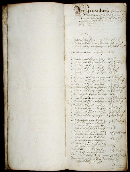 Kvestorova dlouhá kniha, začátek 1655 (pero a inkoust na papíře) od English School